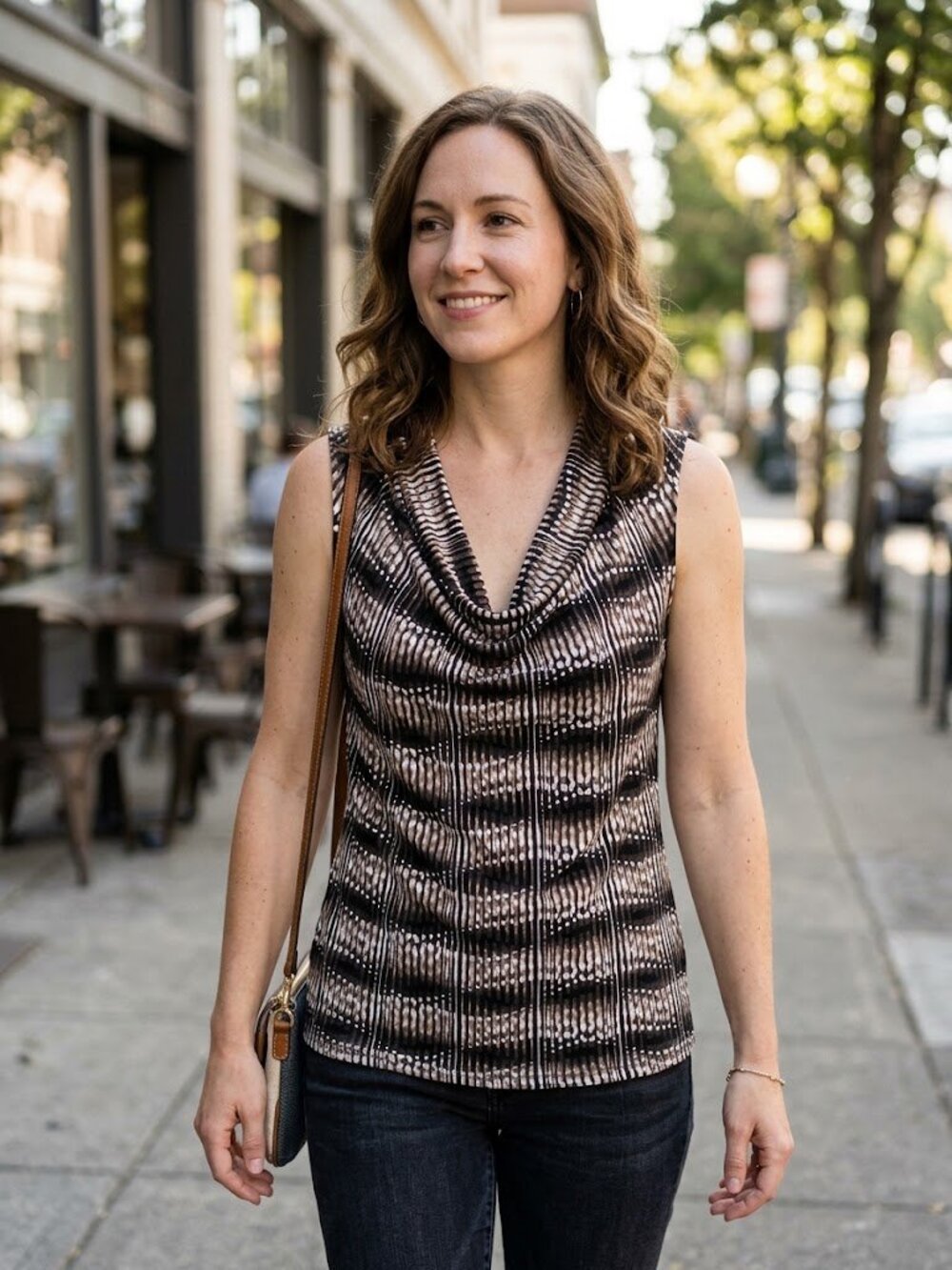 Worthington Draped Cowl-Neck Sleeveless Blouse